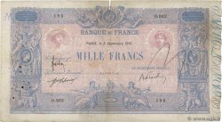 1000 Francs BLEU ET ROSE FRANCIA  1916 F.36.30 B