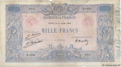 1000 Francs BLEU ET ROSE FRANCIA  1923 F.36.39 q.B