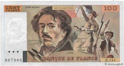 100 Francs DELACROIX modifié FRANCE  1989 F.69.13c XF