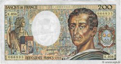 200 Francs MONTESQUIEU FRANCE  1988 F.70.08 VF-
