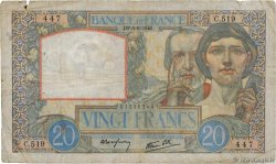 20 Francs TRAVAIL ET SCIENCE FRANCE  1940 F.12.03