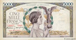 5000 Francs VICTOIRE Impression à plat FRANKREICH  1939 F.46.04 fSS