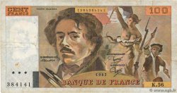 100 Francs DELACROIX modifié FRANCE  1982 F.69.06 F