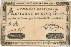 5 Livres FRANCE  1791 Ass.12a