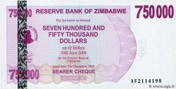 750000 Dollars ZIMBABWE  2007 P.52