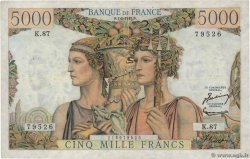 5000 Francs TERRE ET MER FRANCIA  1952 F.48.06 BC+