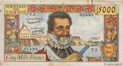 5000 Francs HENRI IV FRANCE  1957 F.49.01