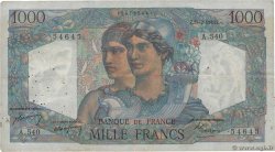 1000 Francs MINERVE ET HERCULE Numéro radar FRANCIA  1949 F.41.25 BC+