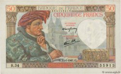 50 Francs JACQUES CŒUR FRANCE  1941 F.19.05 VF