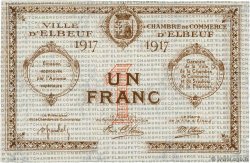 1 Franc FRANCE regionalism and miscellaneous Elbeuf 1917 JP.055.12