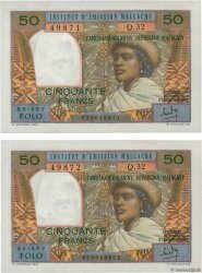 50 Francs - 10 Ariary Consécutifs MADAGASKAR  1969 P.061 fST