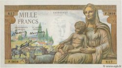 1000 Francs DÉESSE DÉMÉTER FRANCE  1943 F.40.25 AU-