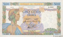 500 Francs LA PAIX FRANKREICH  1942 F.32.34 VZ