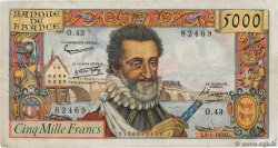 5000 Francs HENRI IV FRANCIA  1958 F.49.05 BC+