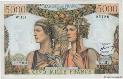 5000 Francs TERRE ET MER FRANKREICH  1956 F.48.11 VZ+