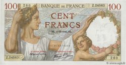 100 Francs SULLY FRANCE  1941 F.26.58