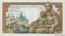 1000 Francs DÉESSE DÉMÉTER FRANCE  1943 F.40.21 XF