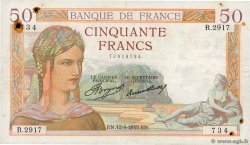50 Francs CÉRÈS FRANCE  1935 F.17.16 F+