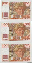 100 Francs JEUNE PAYSAN Consécutifs FRANCIA  1946 F.28.11 AU