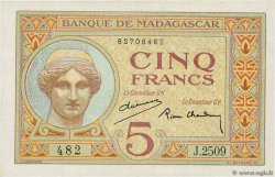 5 Francs MADAGASCAR  1937 P.035 UNC-
