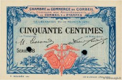 50 Centimes Spécimen FRANCE Regionalismus und verschiedenen Corbeil 1920 JP.050.02