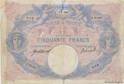 50 Francs BLEU ET ROSE FRANCIA  1914 F.14.27 RC+