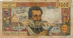 5000 Francs HENRI IV FRANCE  1957 F.49.03 pr.TB