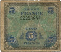 5 Francs DRAPEAU FRANCIA  1944 VF.17.01 q.B