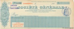 Francs FRANCE regionalismo y varios Chambéry 1900 DOC.Chèque