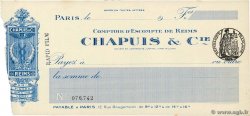 Francs FRANCE regionalism and various Paris 1913 DOC.Chèque