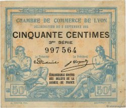 50 Centimes FRANCE Regionalismus und verschiedenen Lyon 1915 JP.077.05 fSS