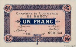 1 Franc Petit numéro FRANCE régionalisme et divers Nancy 1921 JP.087.51 NEUF