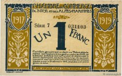 1 Franc FRANCE Regionalismus und verschiedenen Nice 1917 JP.091.05 S