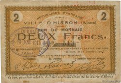 2 Francs FRANCE régionalisme et divers Hirson 1915 JP.02-1179 TB