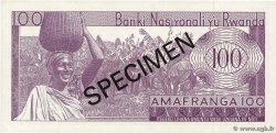 100 Francs Spécimen RUANDA  1971 P.08s2 q.FDC