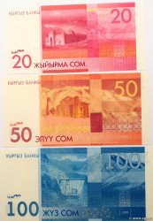 20, 50 et 100 Som KYRGYZSTAN  2009 P.LOT UNC