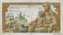 1000 Francs DÉESSE DÉMÉTER FRANCE  1943 F.40.18 F+