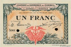 1 Franc Spécimen FRANCE régionalisme et divers Corbeil 1920 JP.050.04 pr.NEUF