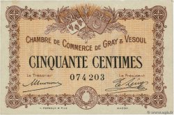 50 Centimes FRANCE regionalismo e varie Gray et Vesoul 1915 JP.062.01 q.SPL