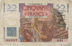 50 Francs LE VERRIER FRANCE  1947 F.20.09 pr.TB