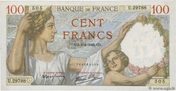 100 Francs SULLY FRANCIA  1942 F.26.69 EBC