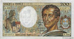 200 Francs MONTESQUIEU FRANCIA  1981 F.70.01 MB