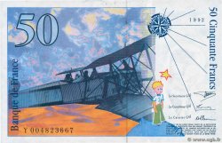 50 Francs SAINT-EXUPÉRY FRANCE  1992 F.72.01b SPL