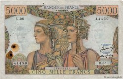 5000 Francs TERRE ET MER FRANKREICH  1949 F.48.02 fSS