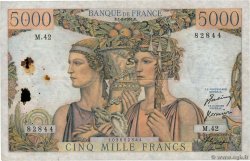 5000 Francs TERRE ET MER FRANKREICH  1951 F.48.03 SS