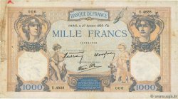 1000 Francs CÉRÈS ET MERCURE type modifié FRANKREICH  1938 F.38.31 fS