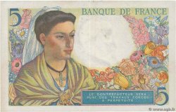 5 Francs BERGER FRANCE  1943 F.05.01 XF
