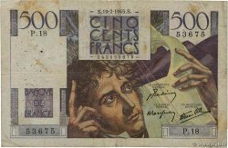 500 Francs CHATEAUBRIAND FRANCE  1945 F.34.01 VG