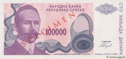 100000 Dinara Spécimen BOSNIA E ERZEGOVINA  1993 P.154s