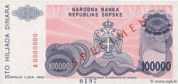 100000 Dinara Spécimen BOSNIA-HERZEGOVINA  1993 P.154s FDC